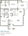 Two bedroom floor plan